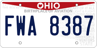 OH license plate FWA8387