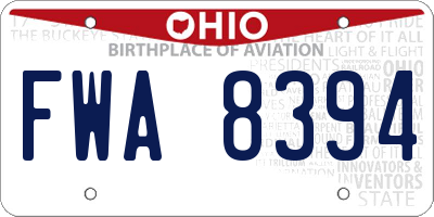 OH license plate FWA8394