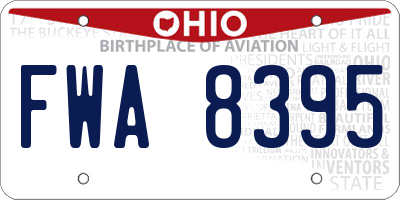 OH license plate FWA8395