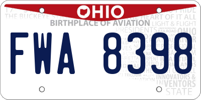 OH license plate FWA8398