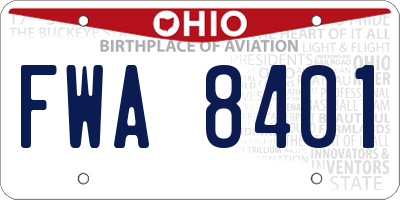 OH license plate FWA8401