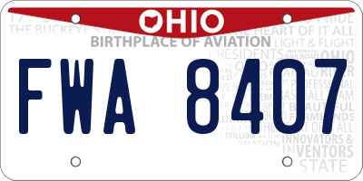 OH license plate FWA8407