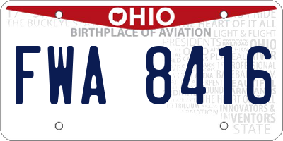 OH license plate FWA8416