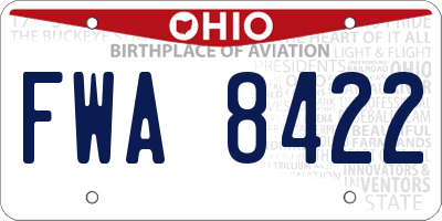 OH license plate FWA8422