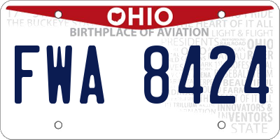 OH license plate FWA8424