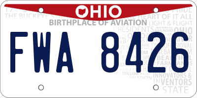 OH license plate FWA8426