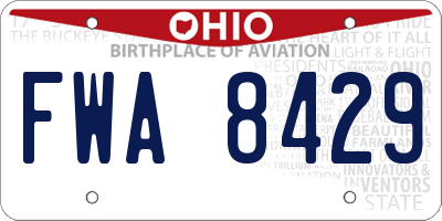 OH license plate FWA8429