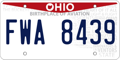 OH license plate FWA8439