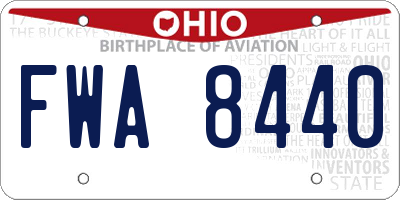 OH license plate FWA8440