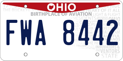 OH license plate FWA8442