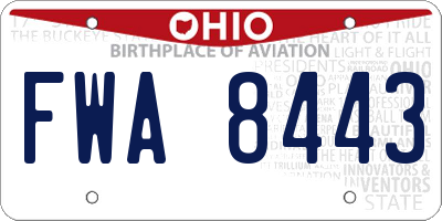 OH license plate FWA8443