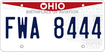 OH license plate FWA8444