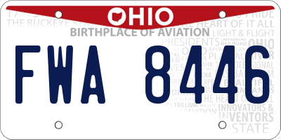 OH license plate FWA8446