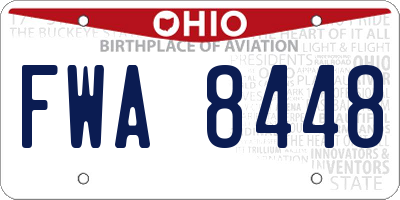 OH license plate FWA8448