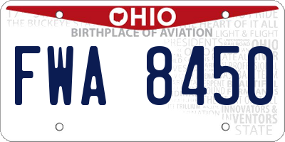 OH license plate FWA8450