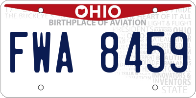 OH license plate FWA8459