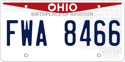 OH license plate FWA8466