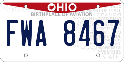 OH license plate FWA8467