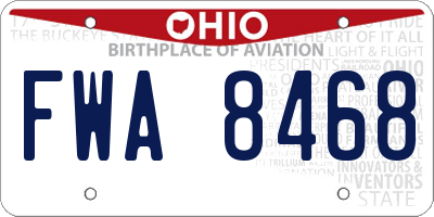 OH license plate FWA8468