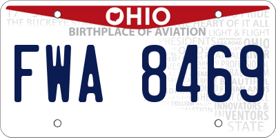 OH license plate FWA8469