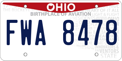 OH license plate FWA8478