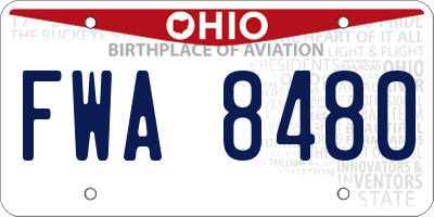 OH license plate FWA8480