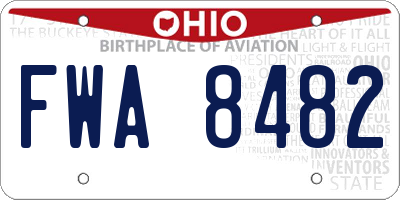 OH license plate FWA8482