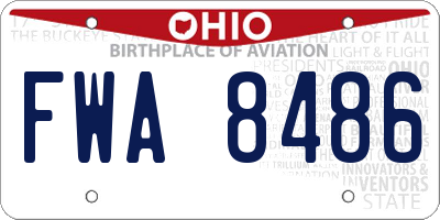 OH license plate FWA8486