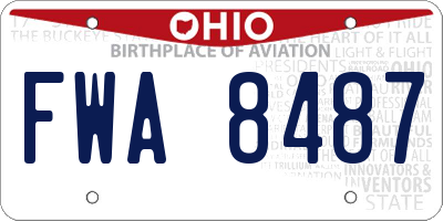 OH license plate FWA8487