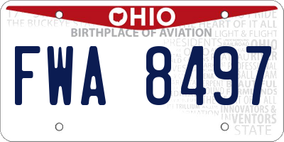 OH license plate FWA8497