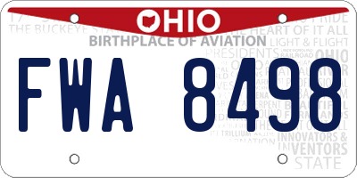 OH license plate FWA8498