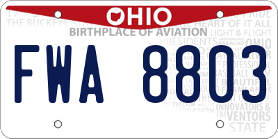 OH license plate FWA8803