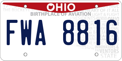 OH license plate FWA8816