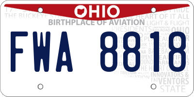 OH license plate FWA8818