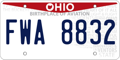 OH license plate FWA8832