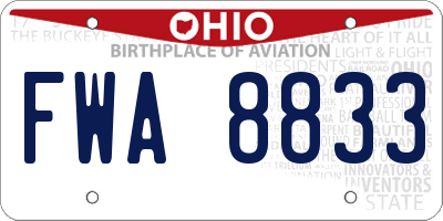 OH license plate FWA8833