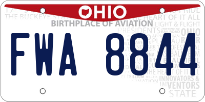 OH license plate FWA8844