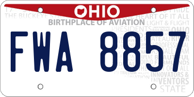 OH license plate FWA8857