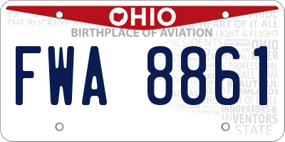 OH license plate FWA8861