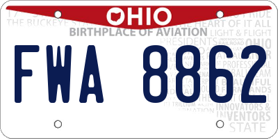 OH license plate FWA8862