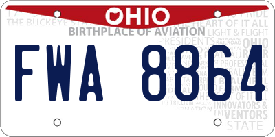 OH license plate FWA8864