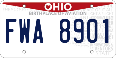 OH license plate FWA8901