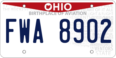 OH license plate FWA8902