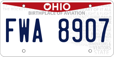 OH license plate FWA8907