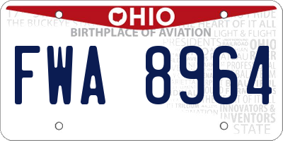 OH license plate FWA8964