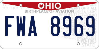 OH license plate FWA8969