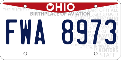 OH license plate FWA8973