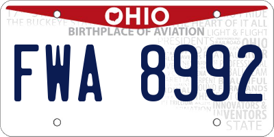 OH license plate FWA8992