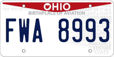 OH license plate FWA8993