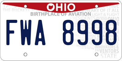 OH license plate FWA8998